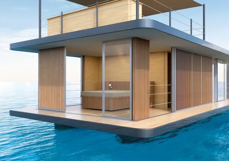 Luxury floating villa on the water designed for resorts, hotels and premium hospitality